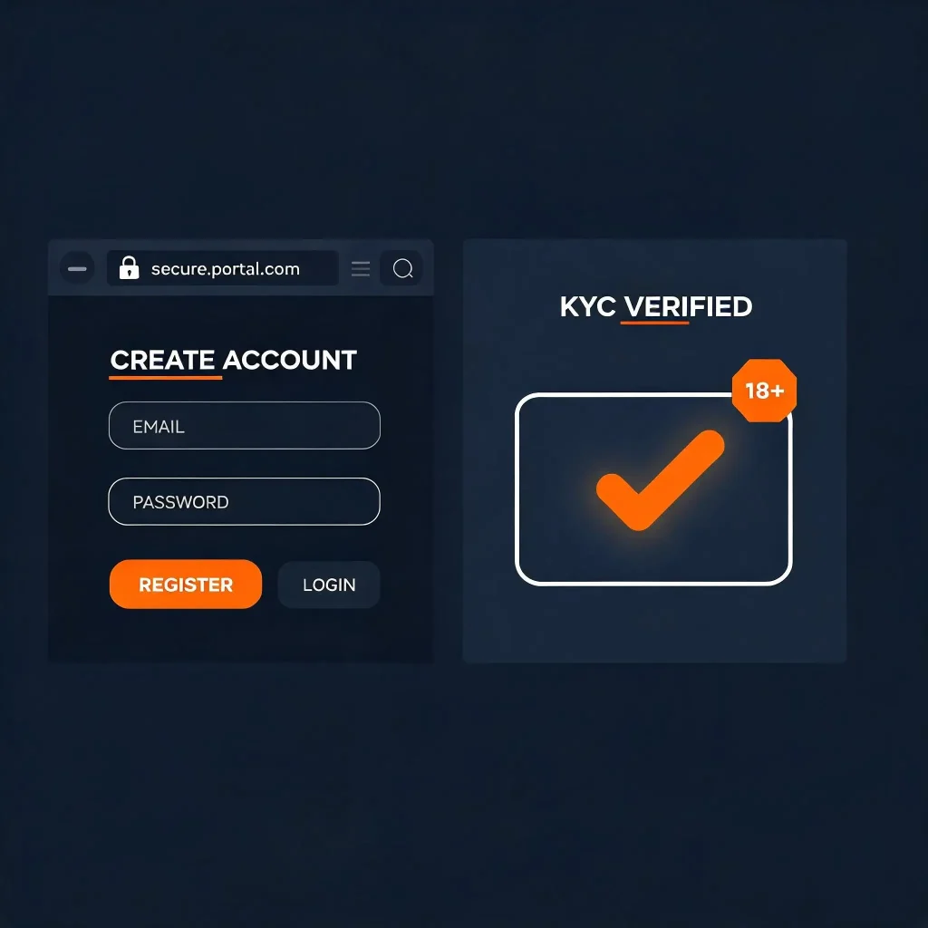 Registratie- of KYC-interface van Let's Jackpot