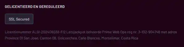 Licentievermelding in de footer van de officiële Let